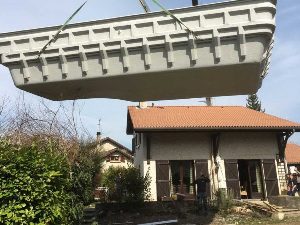 Livraison et chantier  d’une piscine à coque à Villard Bonnot