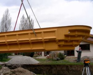 Transport et pose d'une piscine à coque à Champ sur Drac