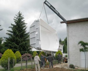 Transport et pose d'une piscine à coque à La Frette